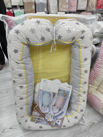 Baby Lounger for Newborn - Portable Infant Seat with Breathable Cover, Adjustable Cotton Lounger for Floor Play & Travel | Newborn Essentials Gift 0-24M