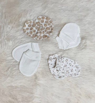 4 pairs Unisex Baby Cotton Scratch Mittens For Newborn Baby Boys Girls Mittens Accessory 0-6 Months