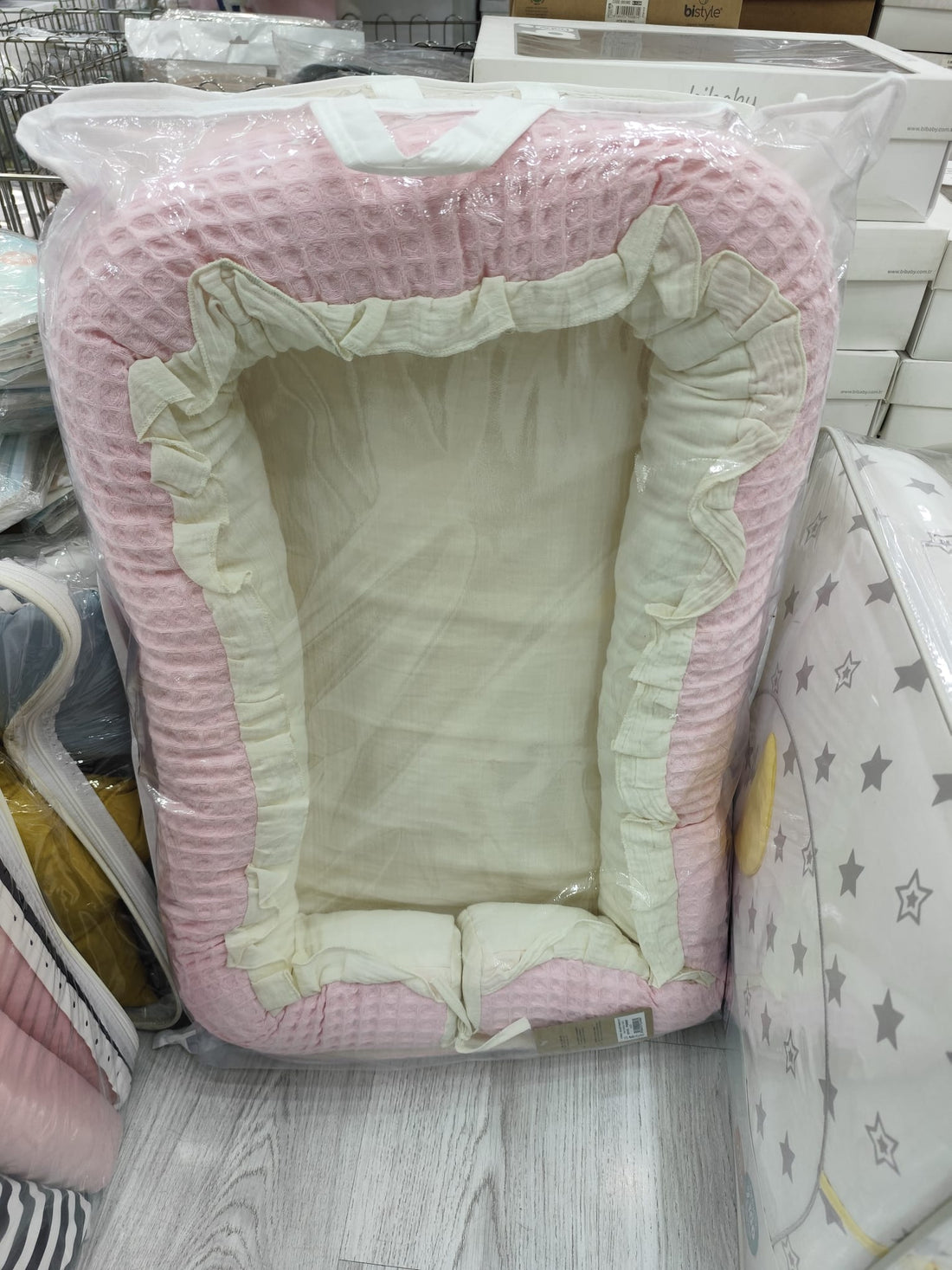 Baby Lounger for Newborn - Portable Infant Seat with Breathable Cover, Adjustable Cotton Lounger for Floor Play & Travel | Newborn Essentials Gift 0-24M