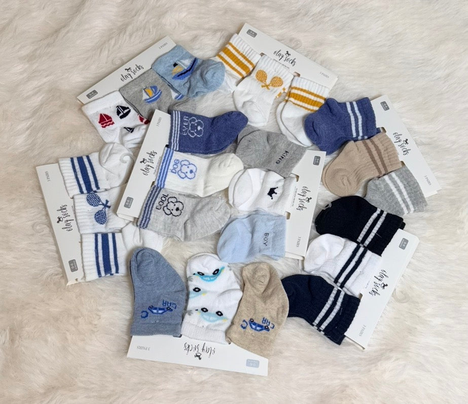 6 Pairs Newborn Infant Toddlers Sock Organic Cotton Kids Boys