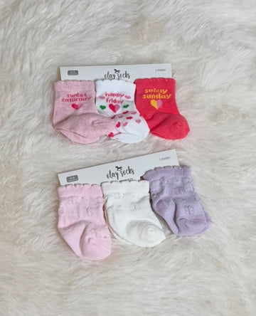 Hudson 6 pairs baby-girls Cotton Rich Newborn Hudson and Terry Socks