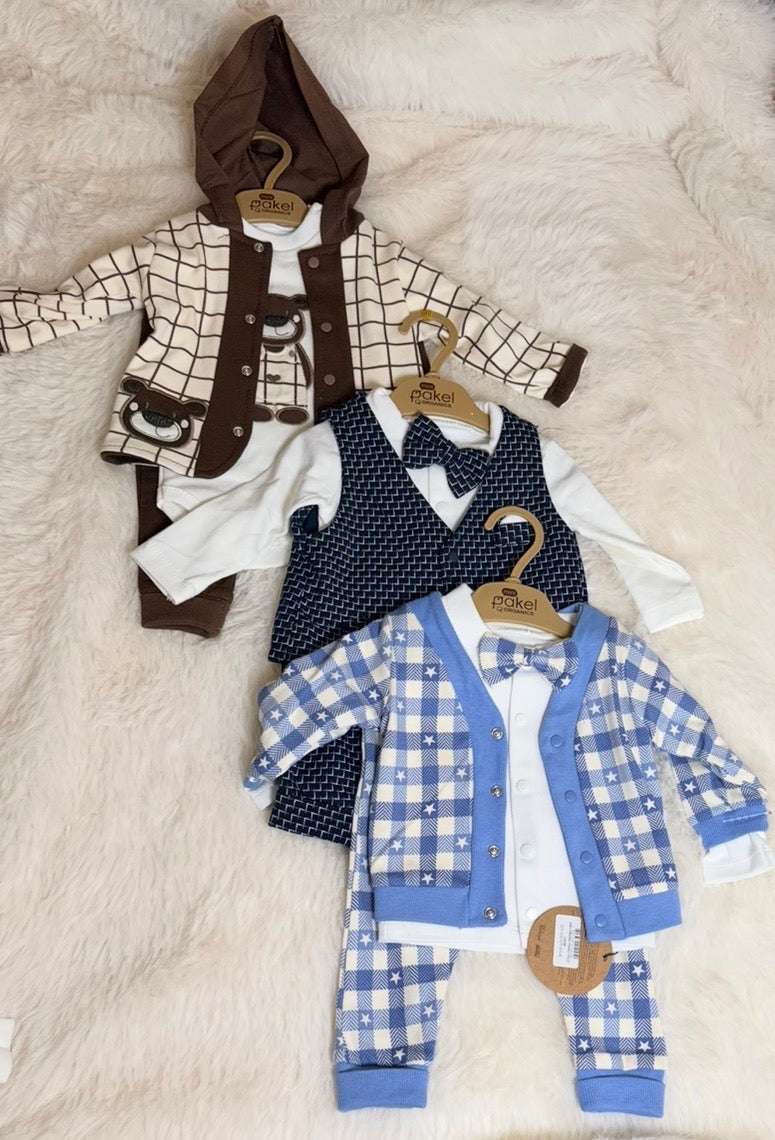 12 Sets 3 pieces toddler baby boys